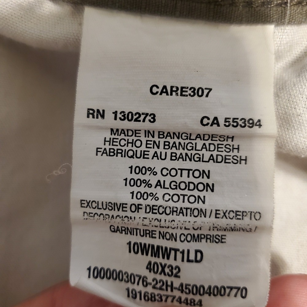 Wrangler Workwear Mens 40x32 Olive Green Ripstop Cotton Cargo Utility Pants - Picture 5 of 11